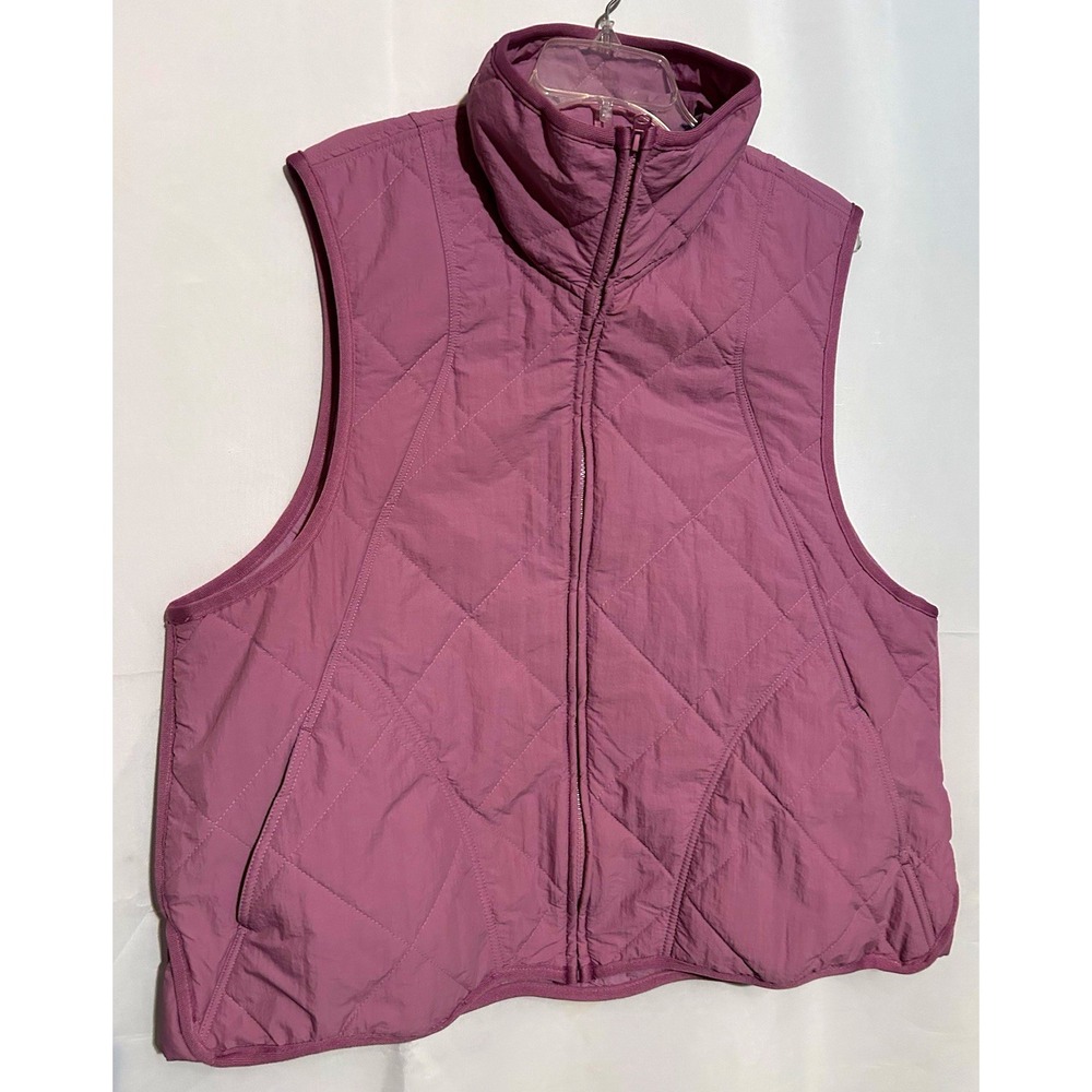 Club Social by Jadelynn Brooke Women's Full Zip Pocket Vest Purple XL
